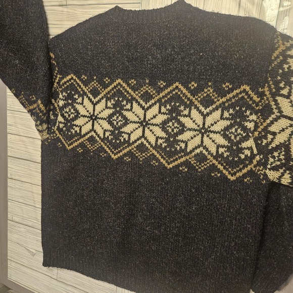 Abercrombie &‎ Fitch Sweater Mens Medium Wool Nordic Fair Isle Pullover Winter - Picture 4 of 5